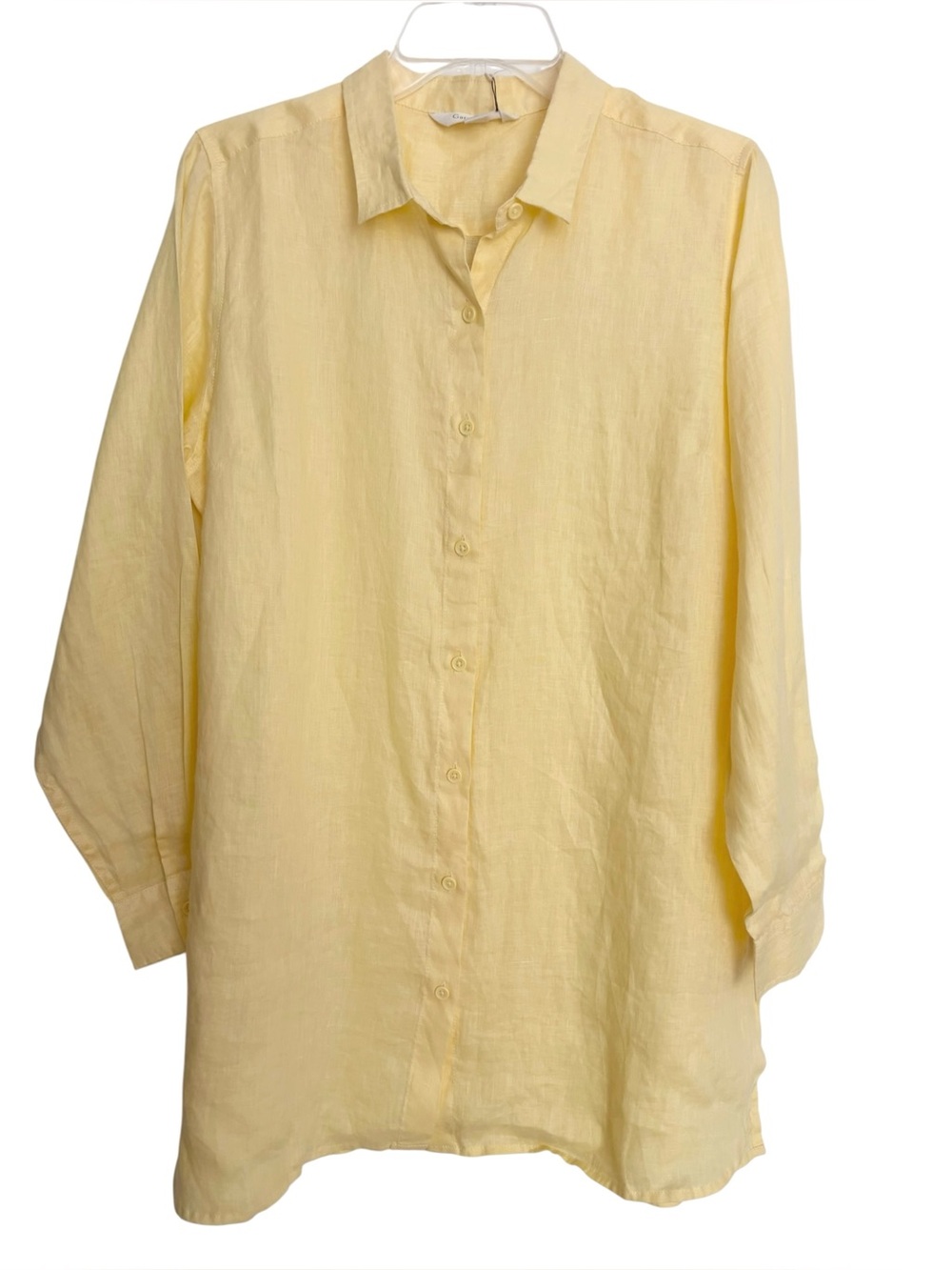Garnet Hill 100% Linen Button Front Tunic Shirt NWT